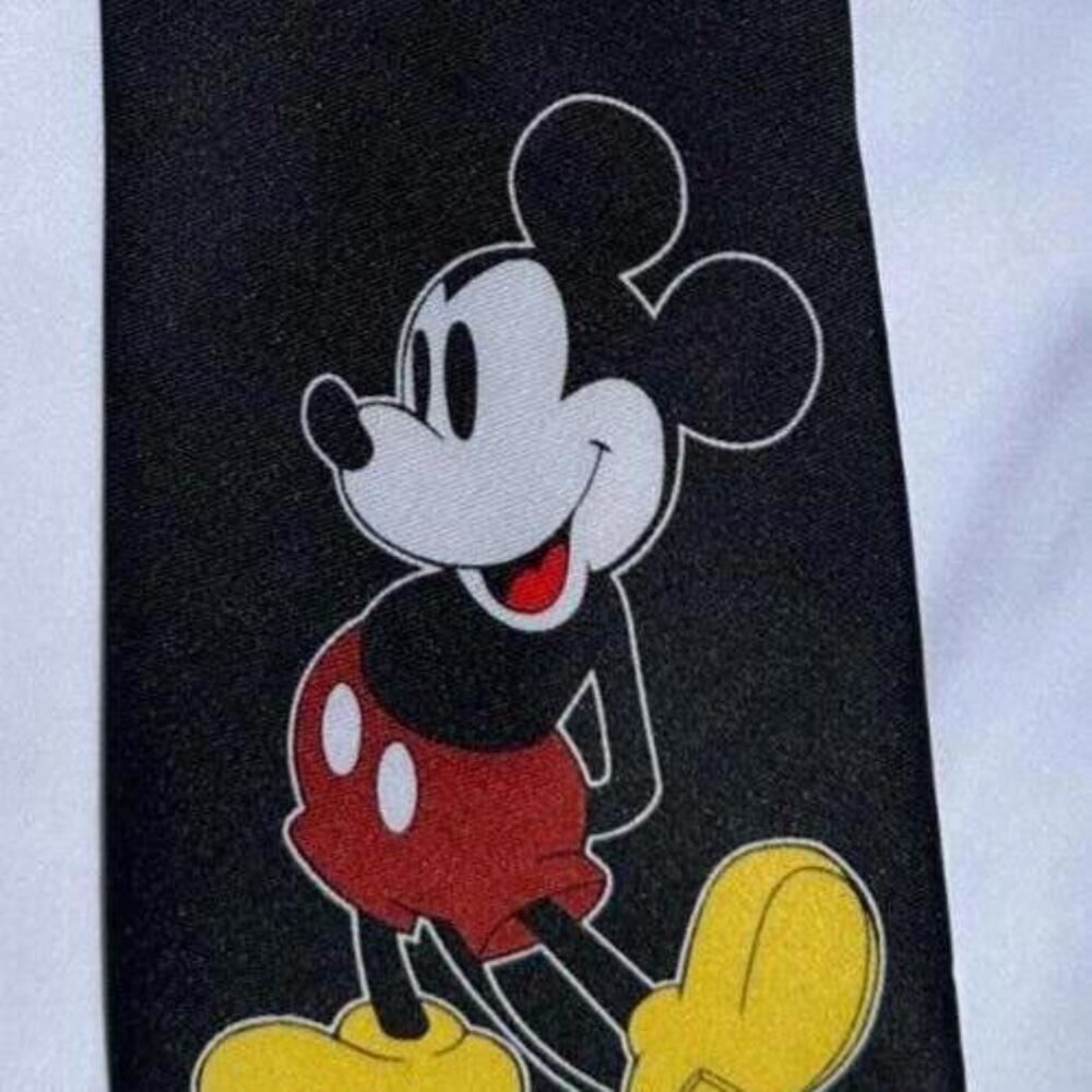 Disney Classic Mickey Mouse Black Mickey Mouse Polyester Tie